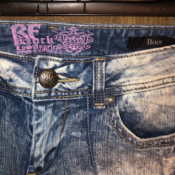 Rerock distressed flare leg jeans. Really cute! - Picture 4 of 5